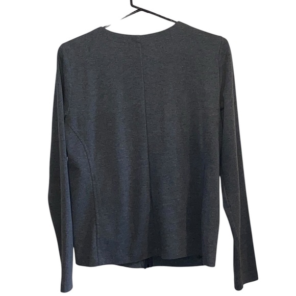 Lands End gray Cotten blend Zip Crew Cardigan Fall Normcore basic minimalist - Picture 4 of 8